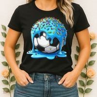 Soccer Drip Ice Cream Drip With Sprinkles Summer Women's T-Shirt thumb 2