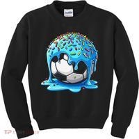 Soccer Drip Ice Cream Drip With Sprinkles Summer Kids Sweatshirt thumb 0