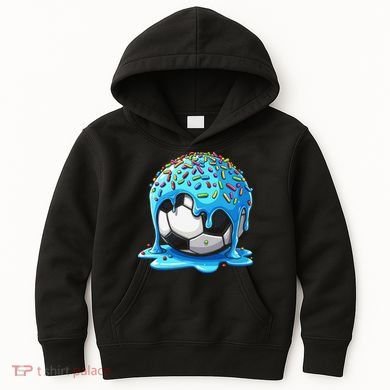 Soccer Drip Ice Cream Drip With Sprinkles Summer Kids Hoodie