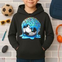 Soccer Drip Ice Cream Drip With Sprinkles Summer Kids Hoodie thumb 2