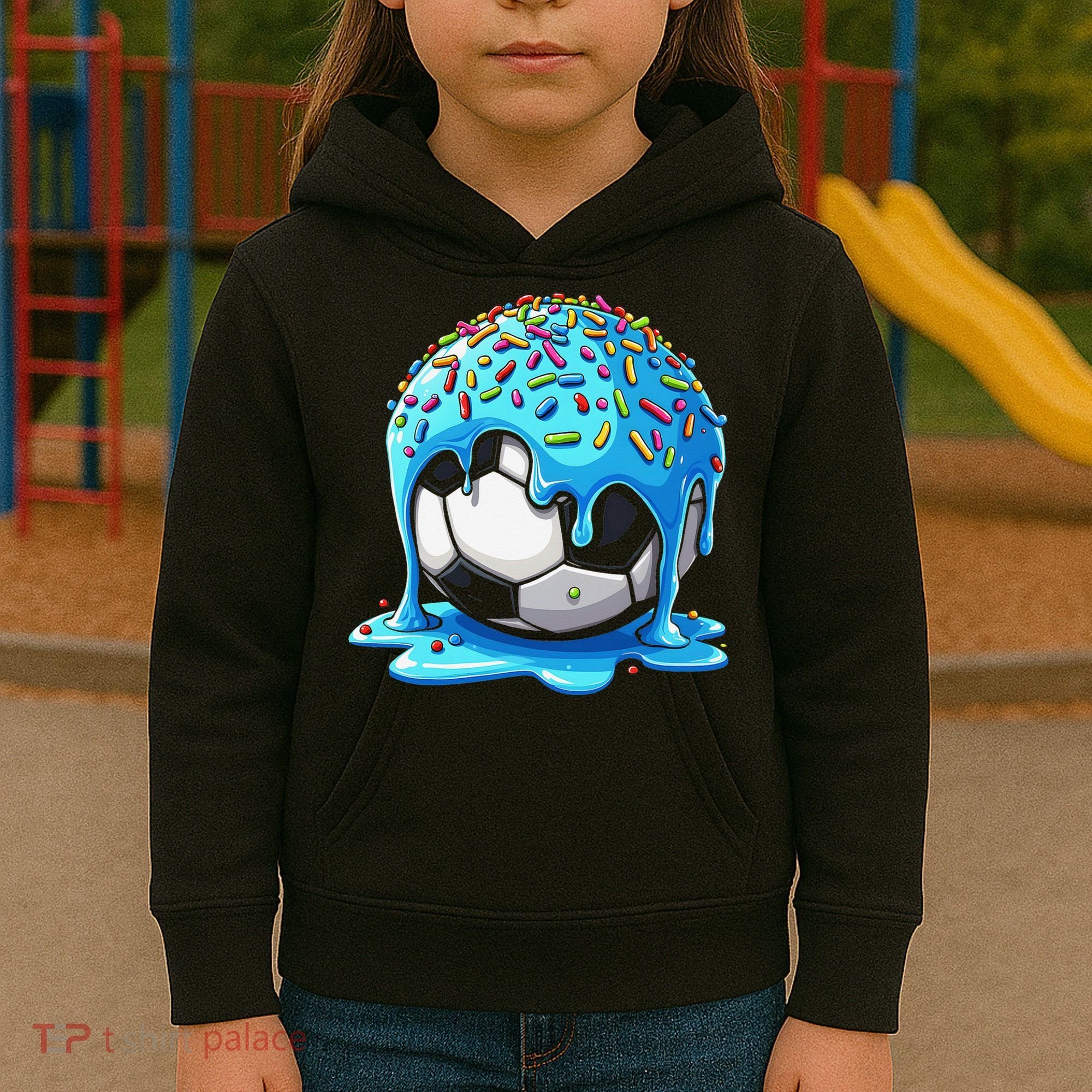 Soccer Drip Ice Cream Drip With Sprinkles Summer Kids Hoodie
