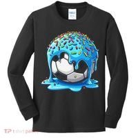 Soccer Drip Ice Cream Drip With Sprinkles Summer Kids Long Sleeve Shirt thumb 0