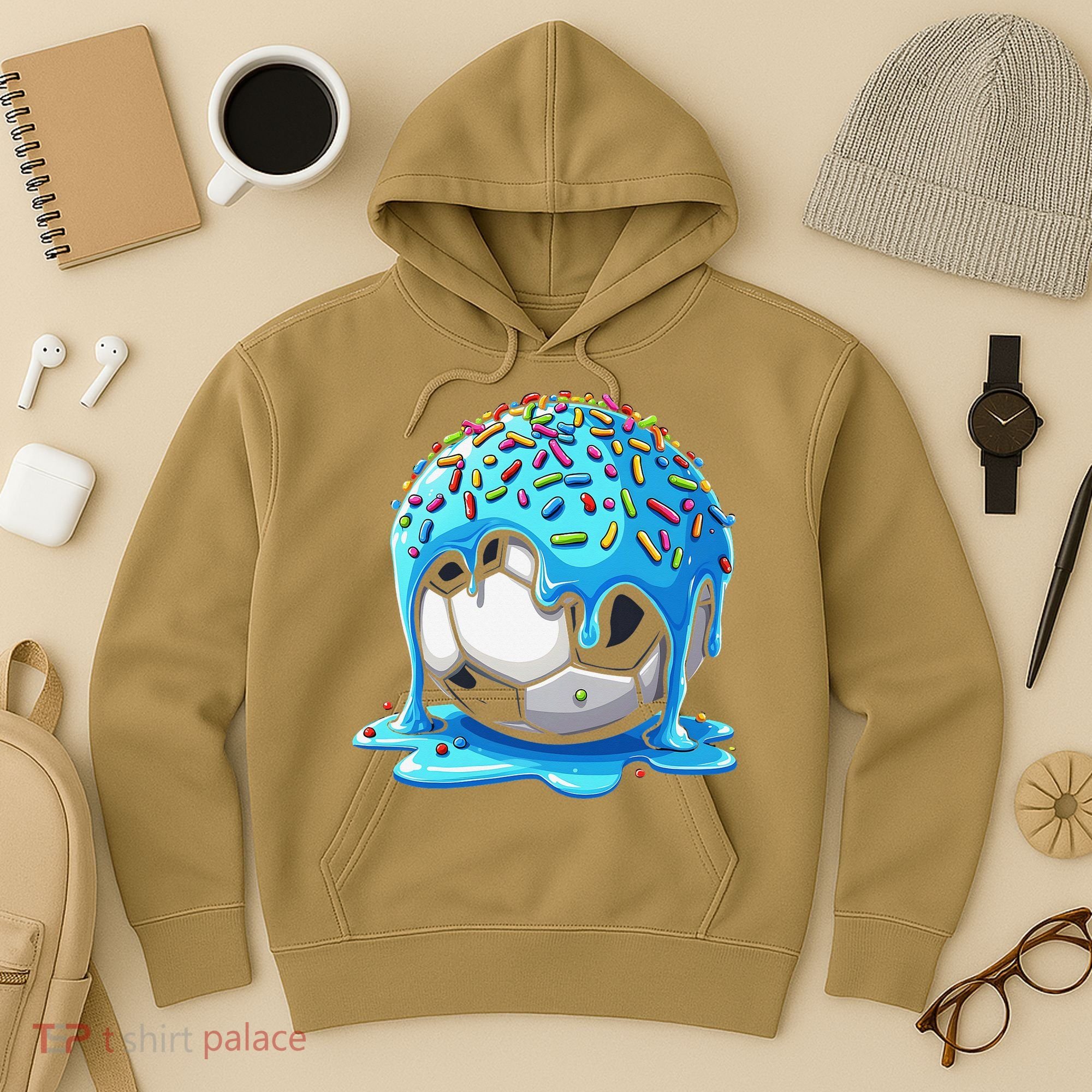 Soccer Drip Ice Cream Drip With Sprinkles Summer Hoodie