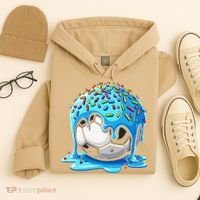 Soccer Drip Ice Cream Drip With Sprinkles Summer Hoodie thumb 4