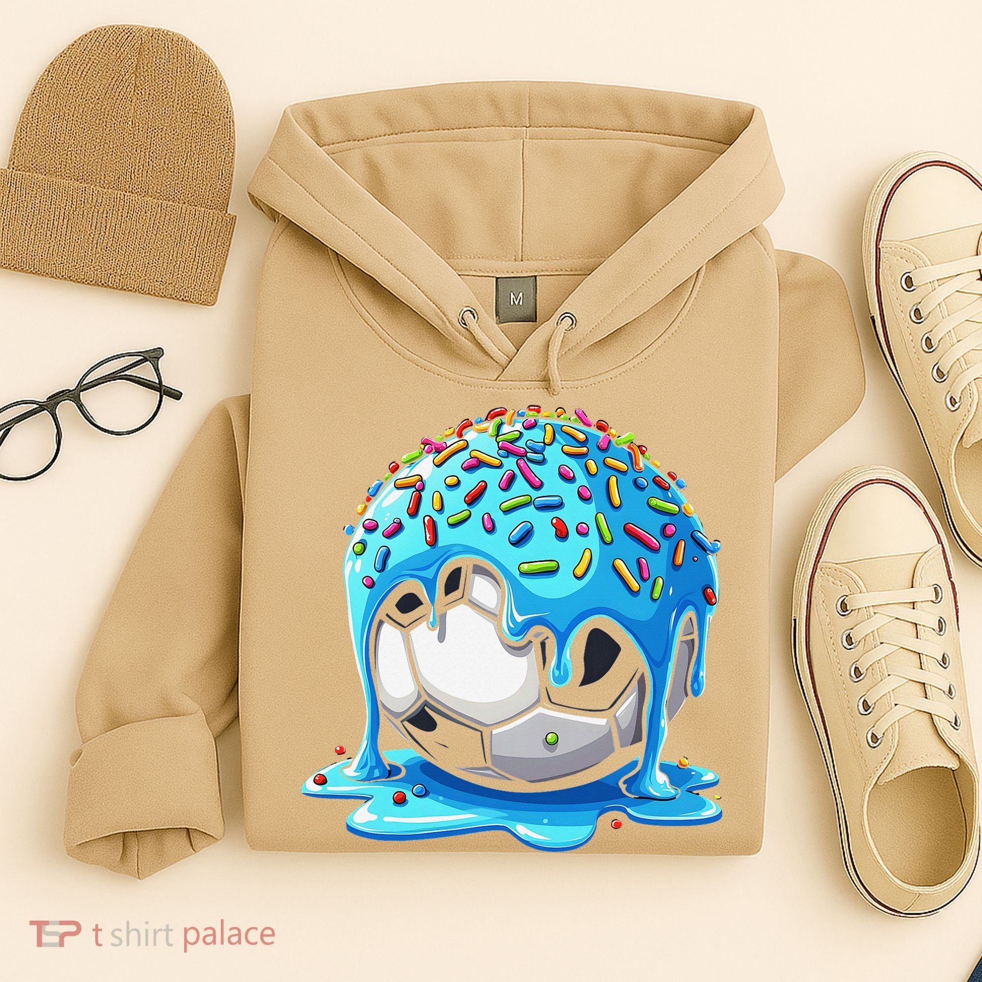 Soccer Drip Ice Cream Drip With Sprinkles Summer Hoodie