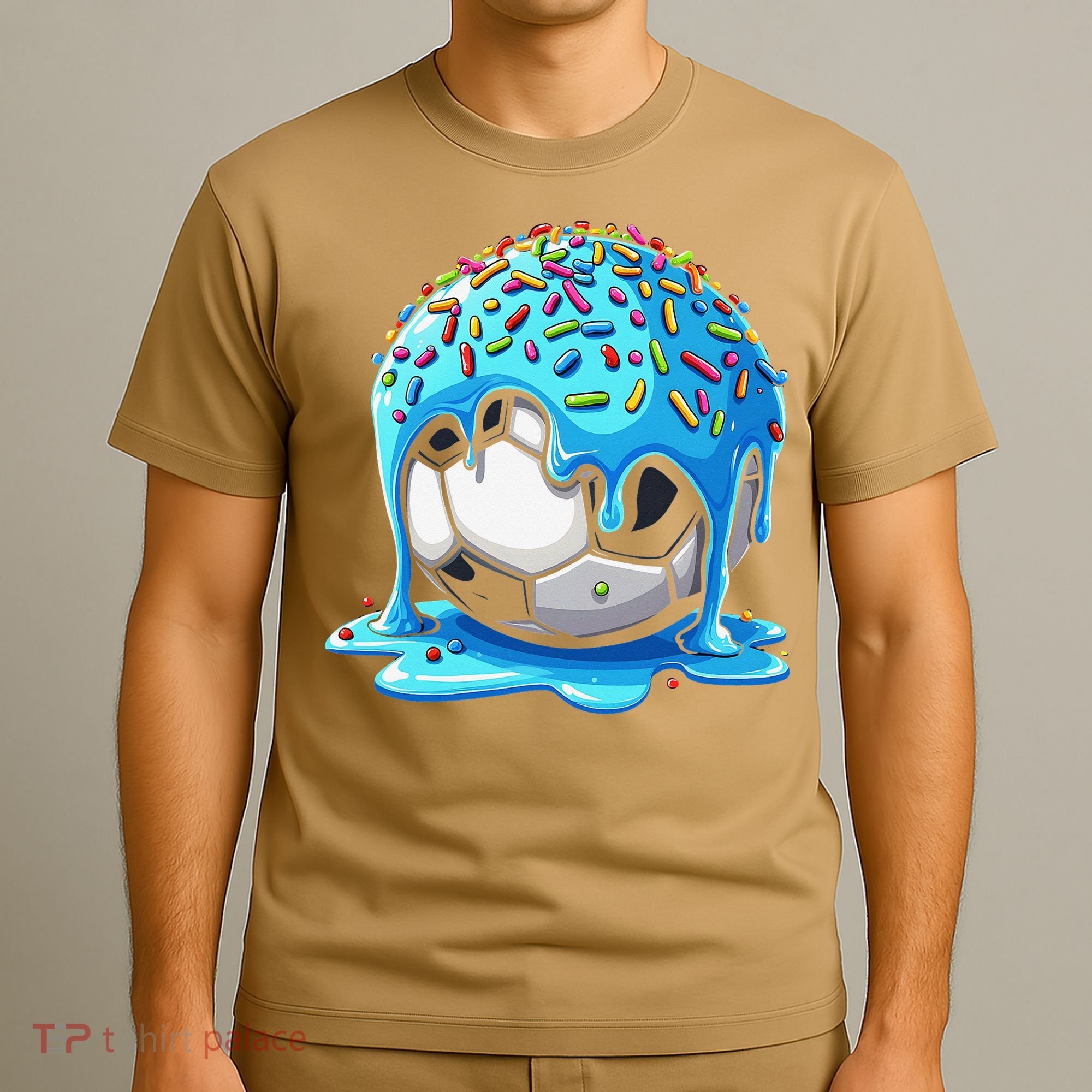 Soccer Drip Ice Cream Drip With Sprinkles Summer T-Shirt