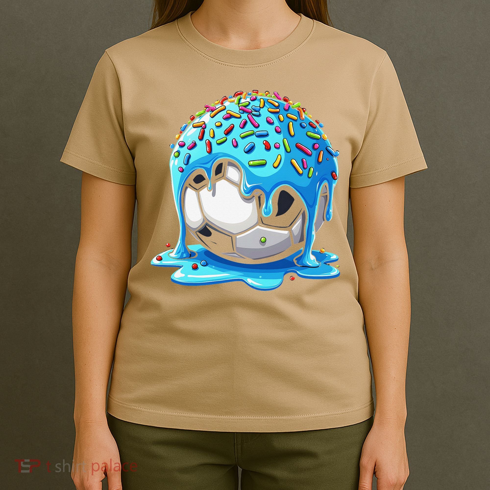 Soccer Drip Ice Cream Drip With Sprinkles Summer T-Shirt