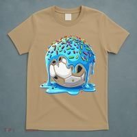 Soccer Drip Ice Cream Drip With Sprinkles Summer T-Shirt thumb 5