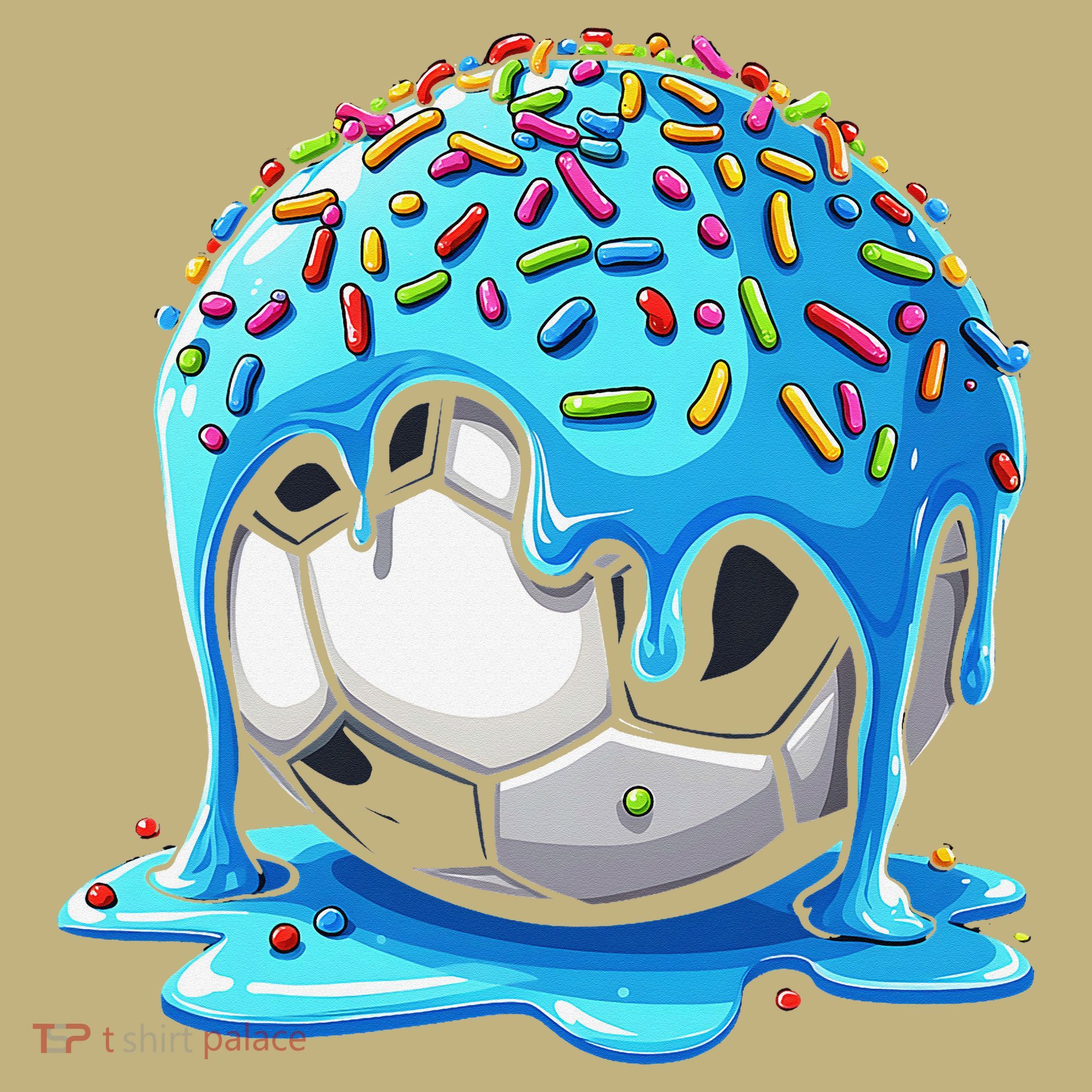 Soccer Drip Ice Cream Drip With Sprinkles Summer T-Shirt