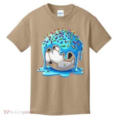 Soccer Drip Ice Cream Drip With Sprinkles Summer Kids T-Shirt