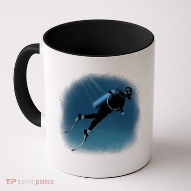Scuba Diving Illustration Coffee Mug