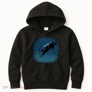 Scuba Diving Illustration Kids Hoodie