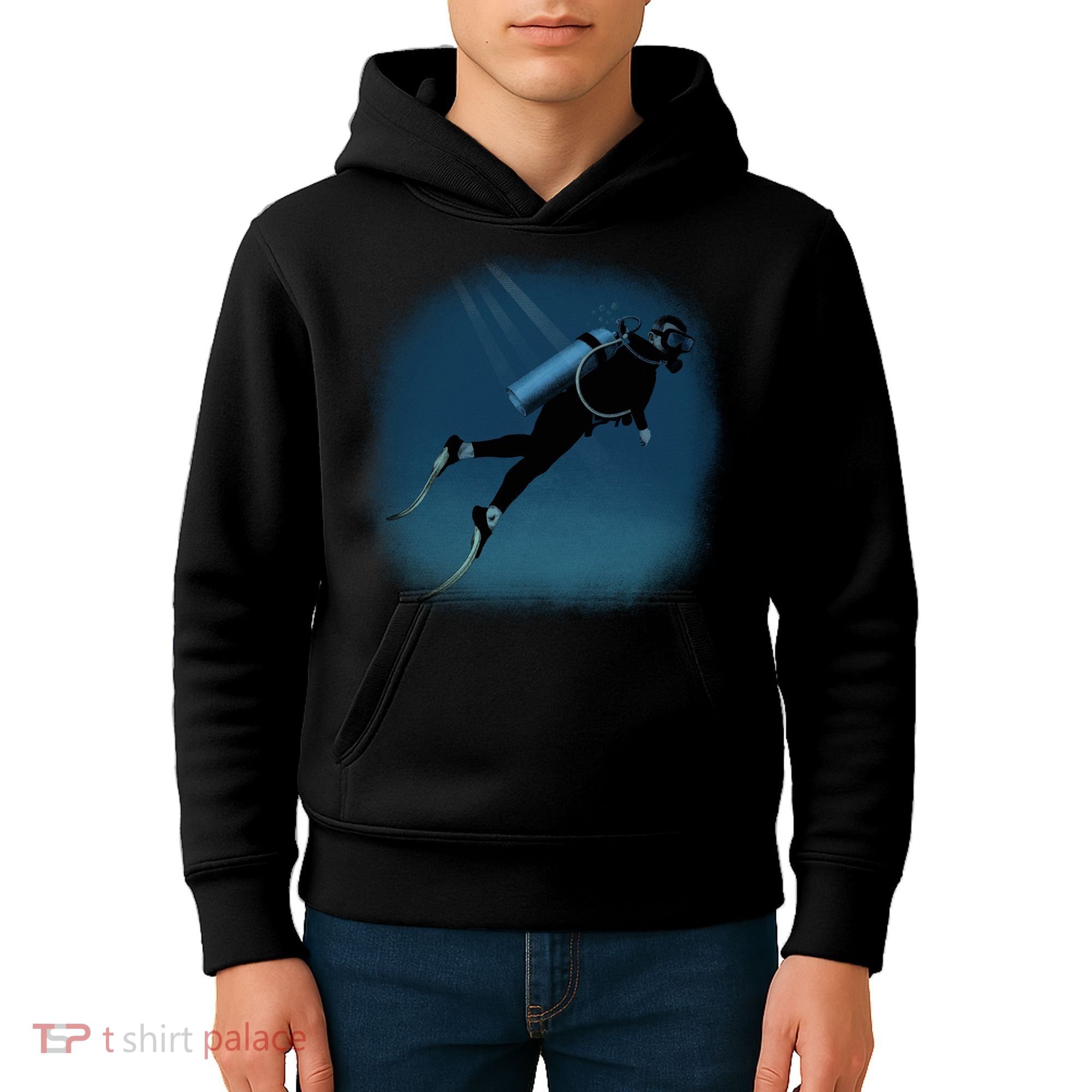 Scuba Diving Illustration Kids Hoodie