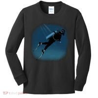 Scuba Diving Illustration Kids Long Sleeve Shirt thumb 0