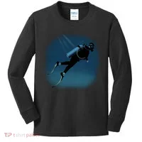Scuba Diving Illustration Kids Long Sleeve Shirt thumb 0