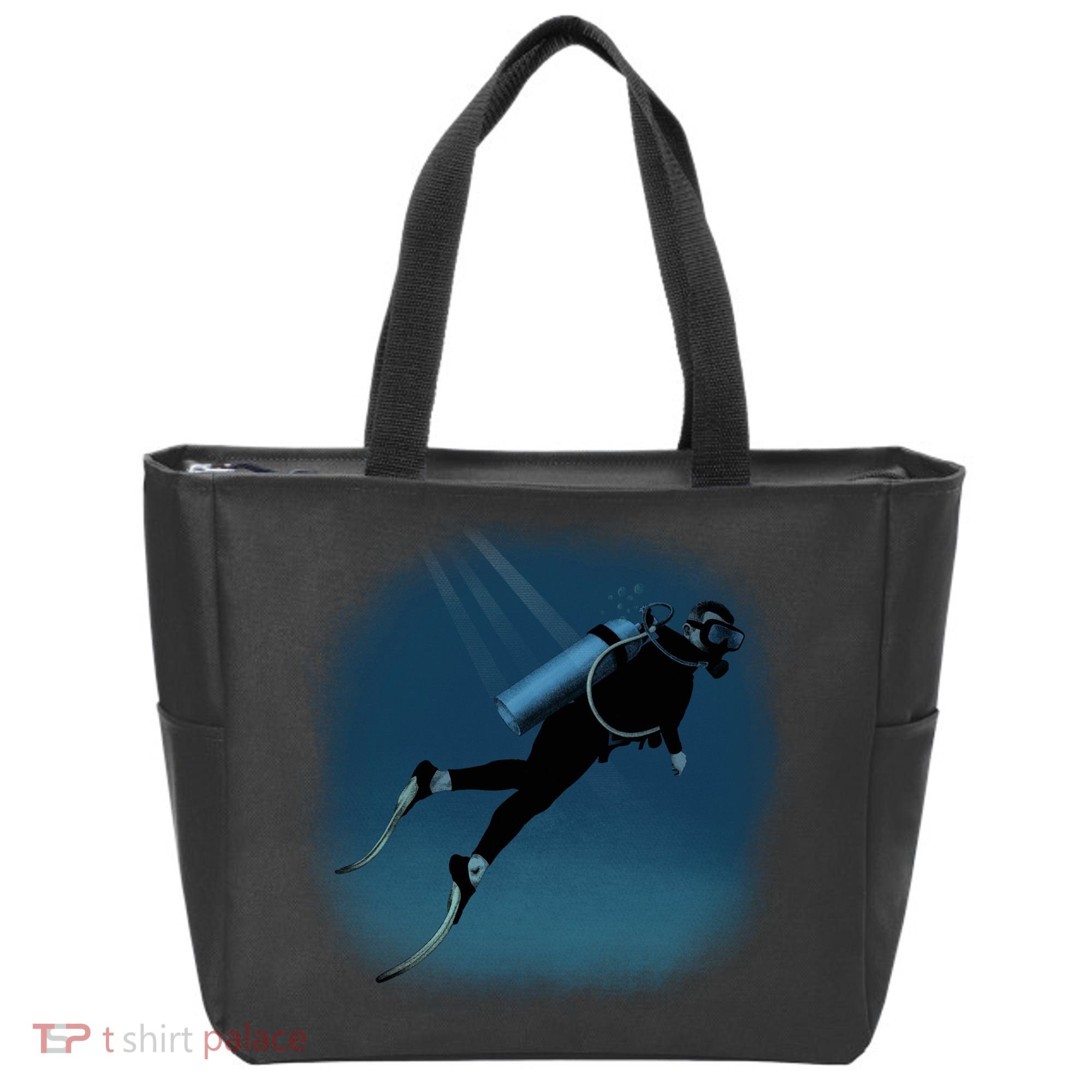Scuba Diving Illustration Tote Bag