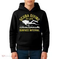Scuba Diving Is Life Everything Else Is Surface Interval Kids Hoodie thumb 4