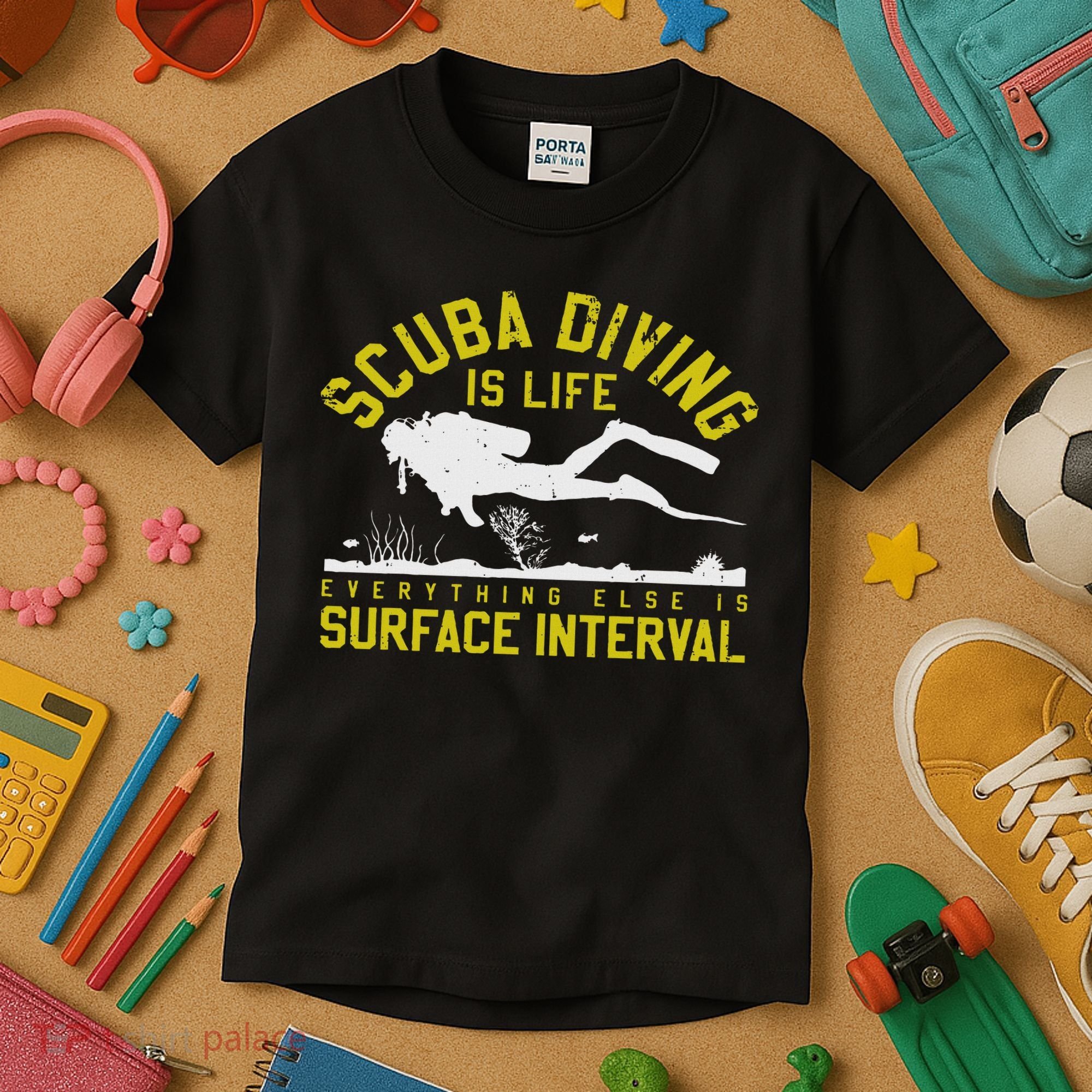 Scuba Diving Is Life Everything Else Is Surface Interval Kids T-Shirt