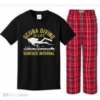 Scuba Diving Is Life Everything Else Is Surface Interval Kids Plaid Pajama Set thumb 0
