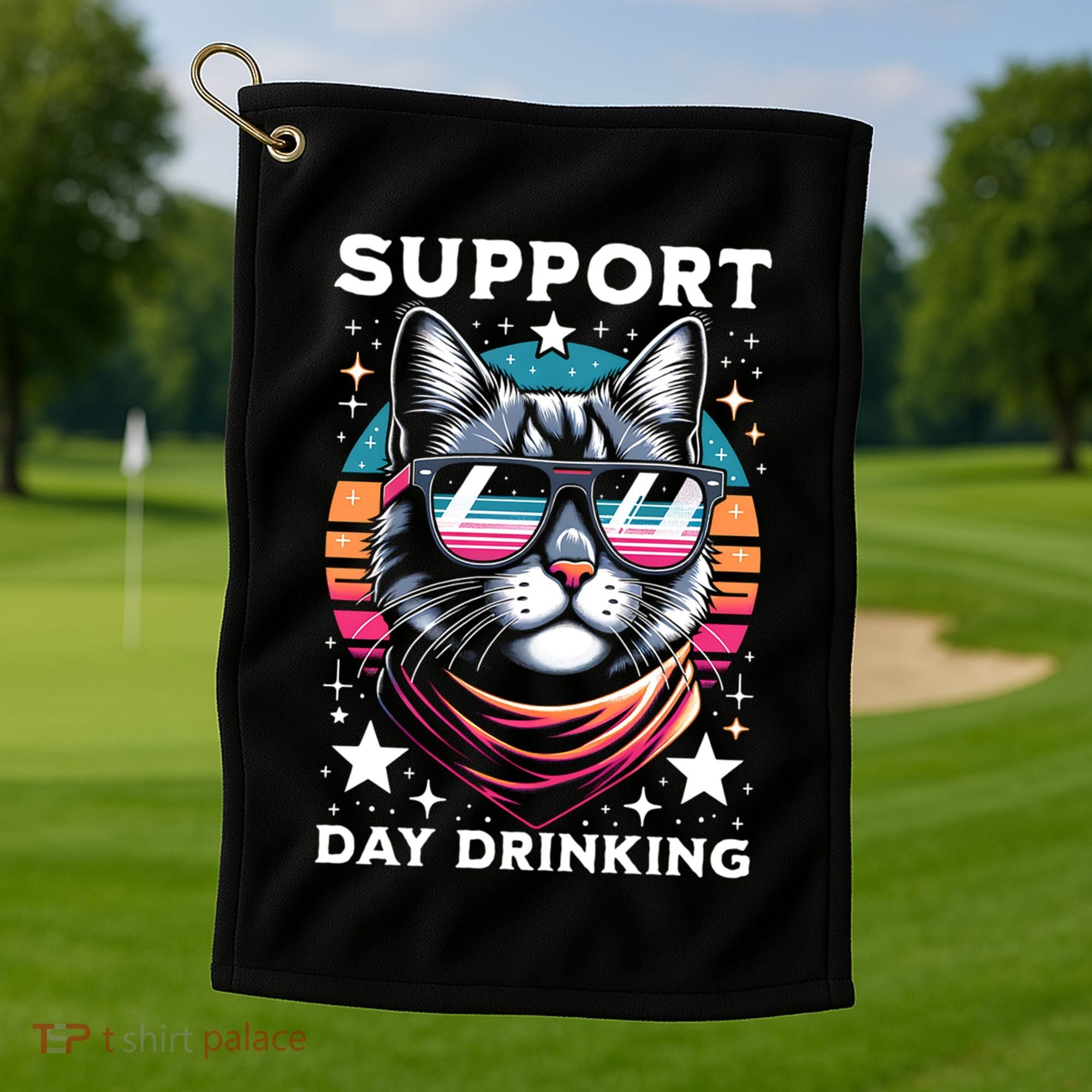Support Day Ing Advocate Alcohol Enthusiast Cat Gift Golf Towel