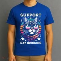 Support Day Ing Advocate Alcohol Enthusiast Cat Gift T-Shirt thumb 3