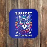 Support Day Ing Advocate Alcohol Enthusiast Cat Gift Coaster thumb 0