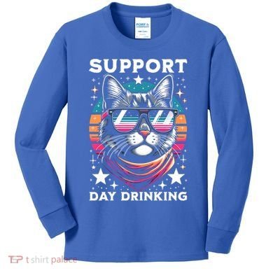 Support Day Ing Advocate Alcohol Enthusiast Cat Gift Kids Long Sleeve Shirt