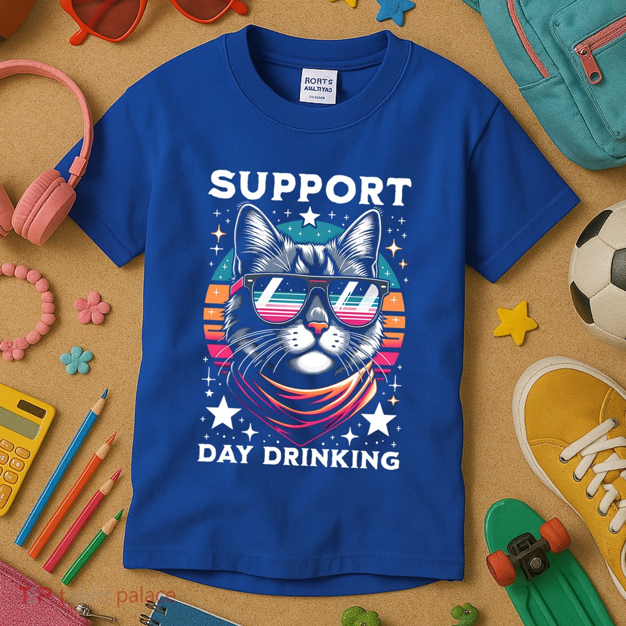 Support Day Ing Advocate Alcohol Enthusiast Cat Gift Kids T-Shirt