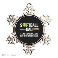 Softball Dad Just Like A Baseball Dad But With Bigger Balls Cute Gift Ornament thumb 0