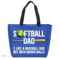 Softball Dad Just Like A Baseball Dad But With Bigger Balls Cute Gift Tote Bag thumb 0