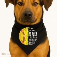 Softball Dad Just Like A Baseball Dad But With Bigger Balls USA-Made Doggie Bandana thumb 1
