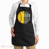 Softball Dad Just Like A Baseball Dad But With Bigger Balls Apron thumb 2