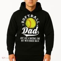 Softball Dad Like Baseball But With Bigger Balls Fathers Day Hoodie thumb 2