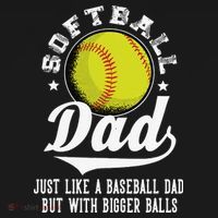 Softball Dad Like Baseball But With Bigger Balls Fathers Day Sweatshirt thumb 3