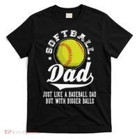 Softball Dad Like Baseball But With Bigger Balls Fathers Day T-Shirt thumb 0