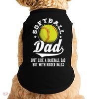 Softball Dad Like A Baseball Dad With Bigger Balls Softball Doggie Tank thumb 0