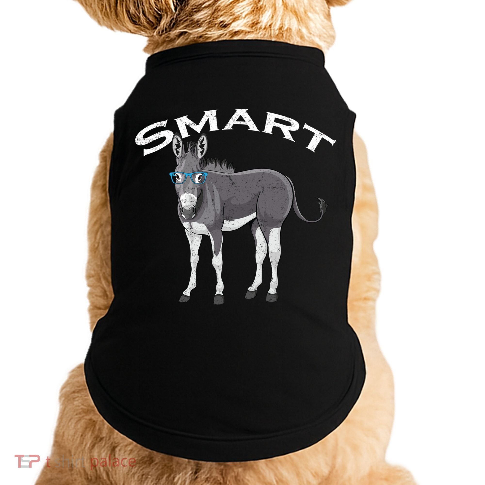 Smart Donkey Lover Sarcastic Adult Humor Blue Glasses Gift Doggie Tank