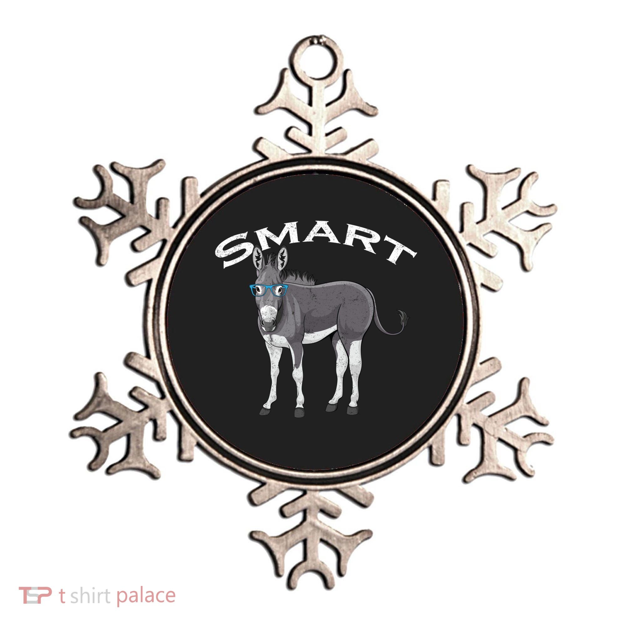 Smart Donkey Lover Sarcastic Adult Humor Blue Glasses Gift Ornament