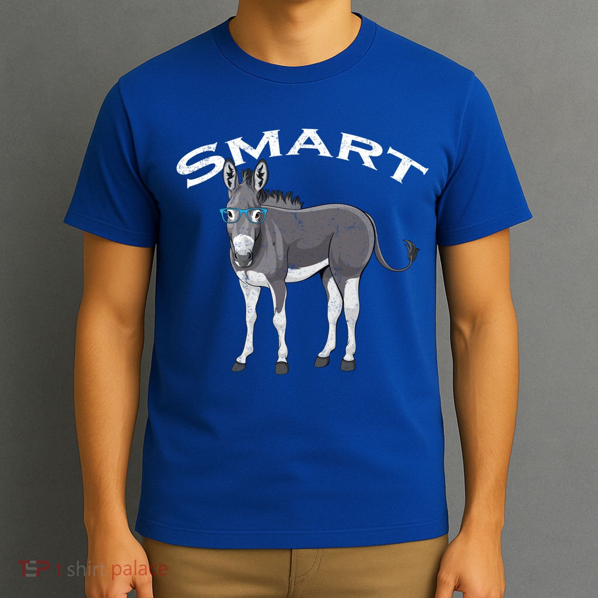 Smart Donkey Lover Sarcastic Adult Humor Blue Glasses Gift T-Shirt