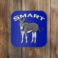 Smart Donkey Lover Sarcastic Adult Humor Blue Glasses Gift Coaster thumb 0