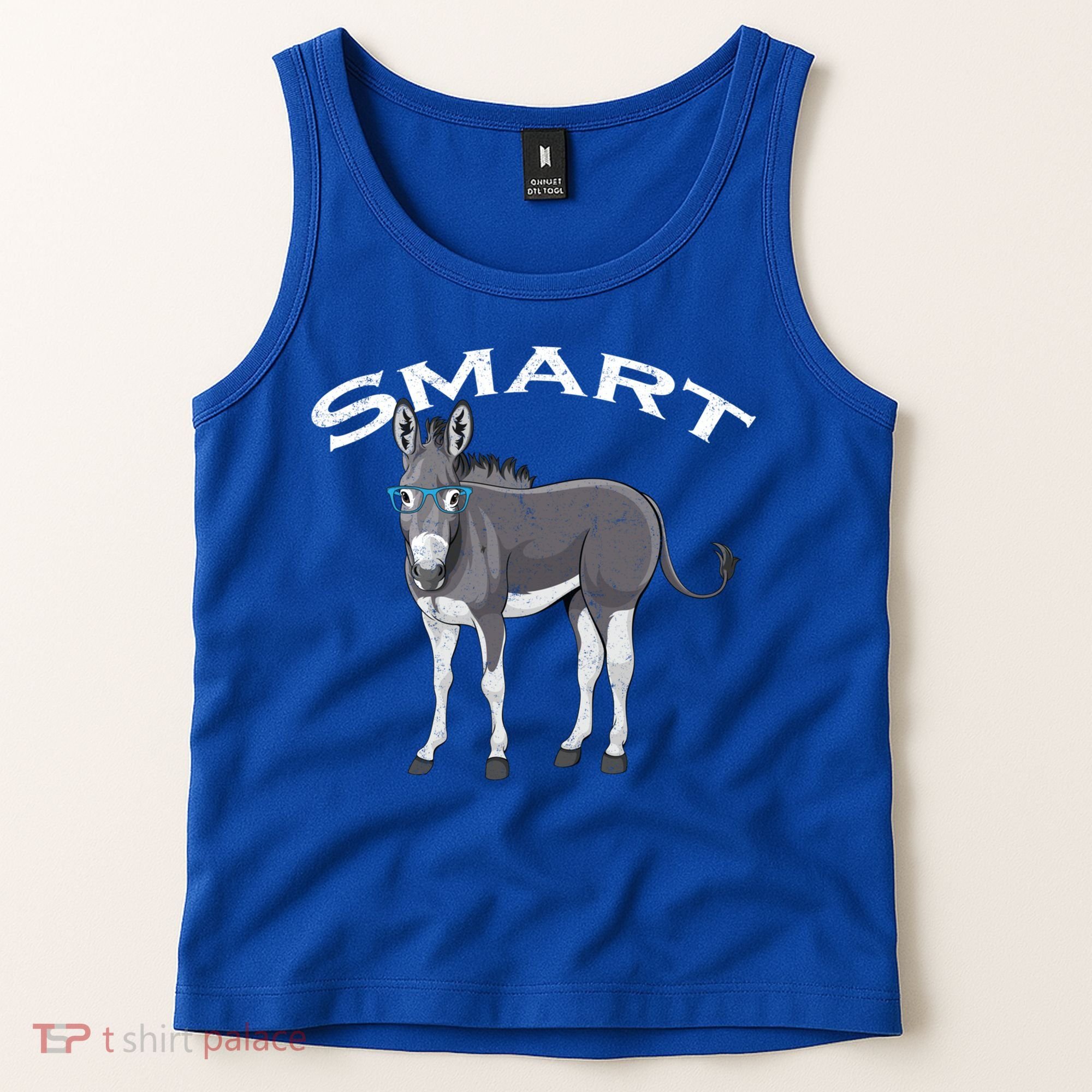 Smart Donkey Lover Sarcastic Adult Humor Blue Glasses Gift Tank Top