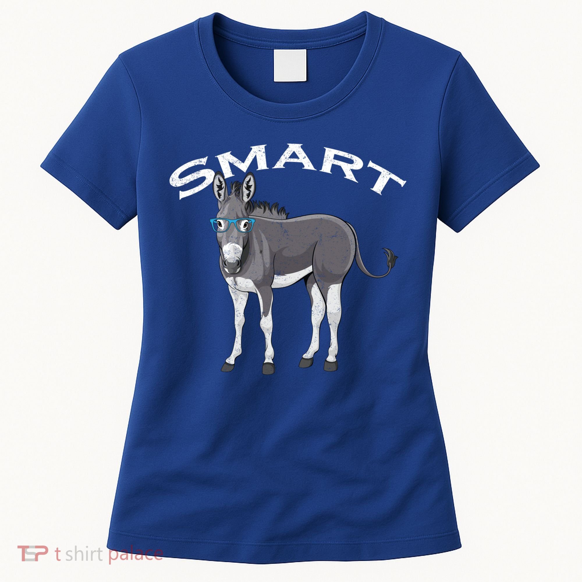 Smart Donkey Lover Sarcastic Adult Humor Blue Glasses Gift Women's T-Shirt