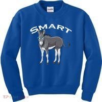 Smart Donkey Lover Sarcastic Adult Humor Blue Glasses Gift Kids Sweatshirt thumb 0
