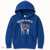 Smart Donkey Lover Sarcastic Adult Humor Blue Glasses Gift Kids Hoodie thumb 0