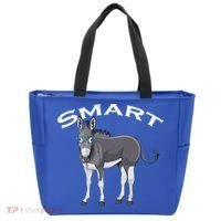 Smart Donkey Lover Sarcastic Adult Humor Blue Glasses Gift Tote Bag thumb 0