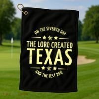 Seventh Day Lord Created Texas And Bbq Gift Golf Towel thumb 1