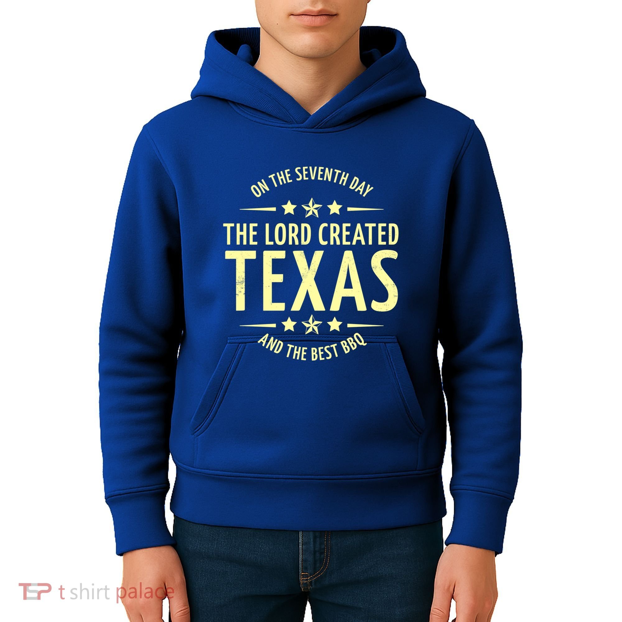 Seventh Day Lord Created Texas And Bbq Gift Kids Hoodie