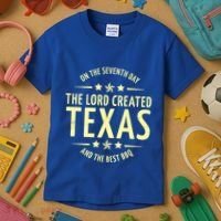 Seventh Day Lord Created Texas And Bbq Gift Kids T-Shirt thumb 3