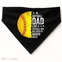 Softball Dad Like A Baseball Dad But With Bigger Balls USA-Made Doggie Bandana thumb 0