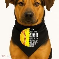 Softball Dad Like A Baseball Dad But With Bigger Balls USA-Made Doggie Bandana thumb 1